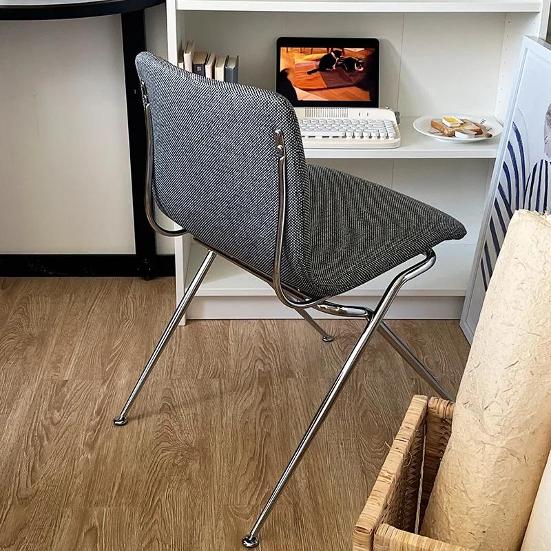 LTT restaurant chair modern simple thousand bird grid dining chair household metal and wood chair