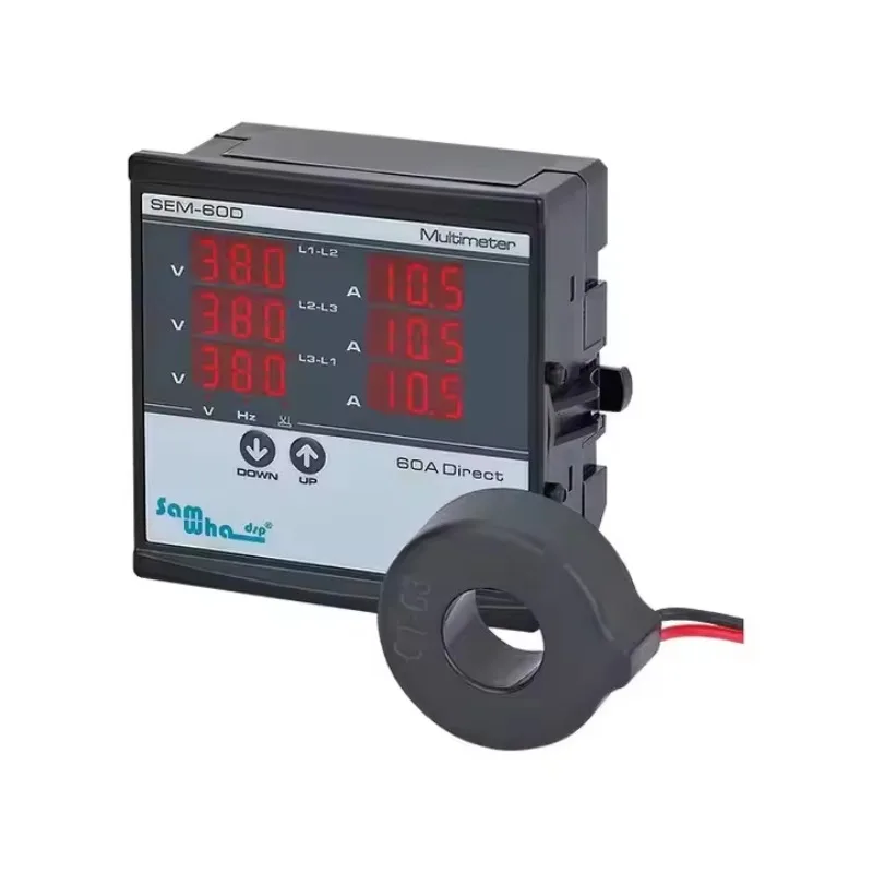 SEM-60D 100D 250D Three-phase Digital Instrument 220V with Three Ring Transformers
