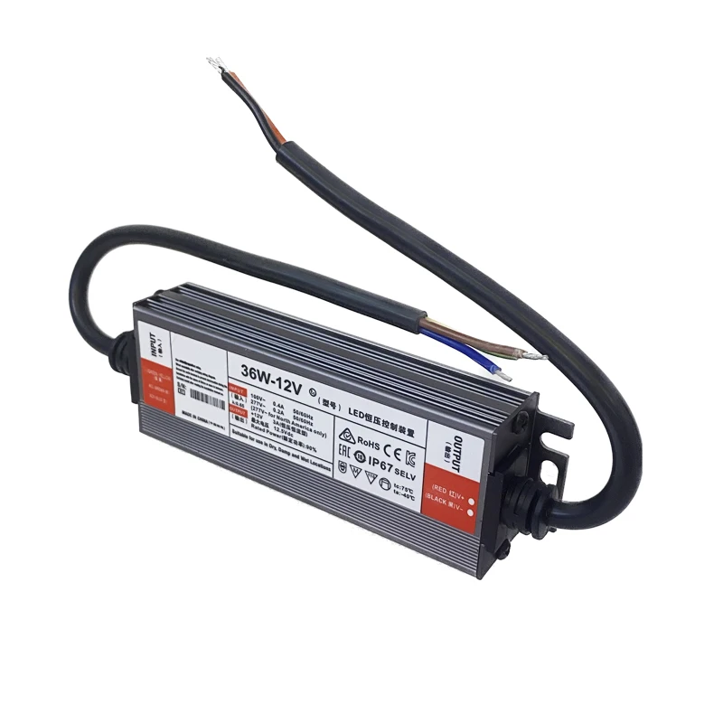 36W Waterdichte Verlichting Transformatoren Ac 110V 220V Naar Dc 12V 3a Led Driver 24V 1.5a Ip67 Adapter Voeding Voor Led Strip Bar