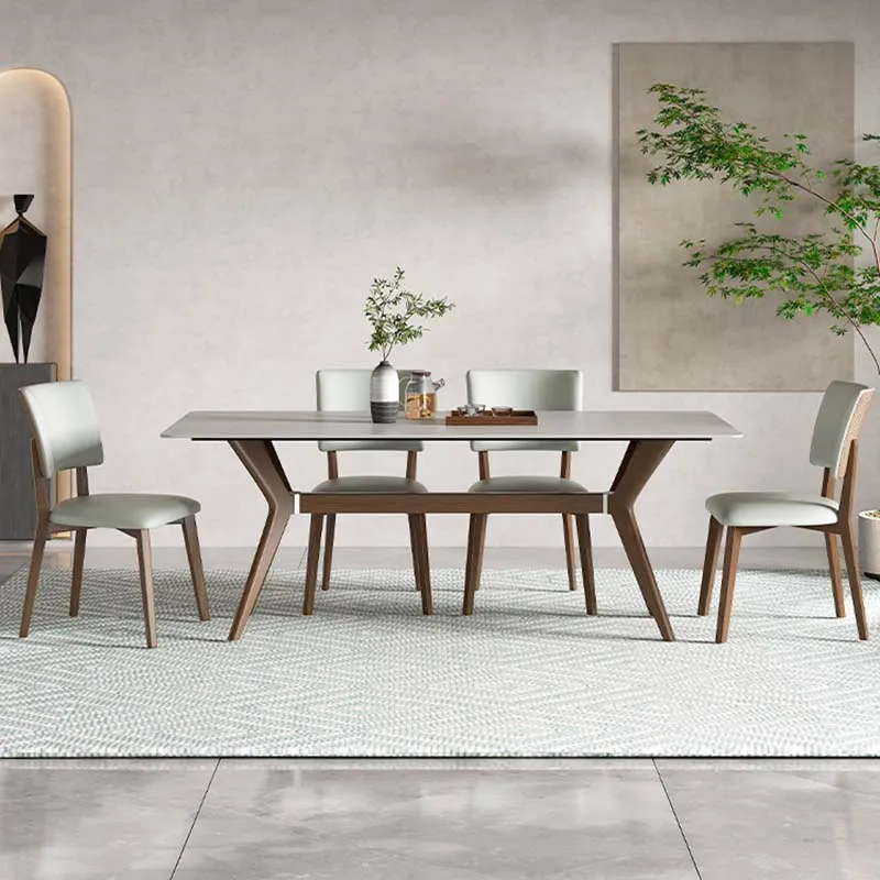 Rectangle Breakfast Dining Table Luxury Modern Portable Design Dining Table Chairs Wooden Mesa De Comedor Home Furniture