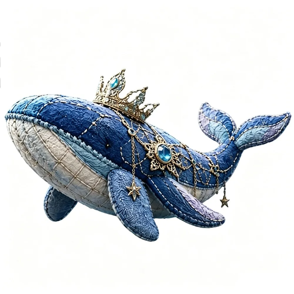 Floral Fabrics Buttons Ocean Animal Patchwork Set Creative Design Hanging Kit Mystic Ocean Figurine Material Pack