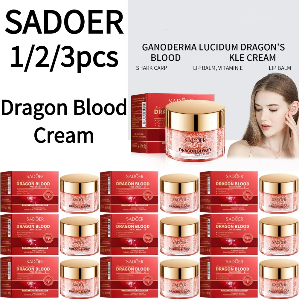 SADOER 1/2/3pcs Dragon Blood Cream Moisturizer Face Rejuvenation Hyaluronic Acid Repair Serum Moisturizing Skin Care Products
