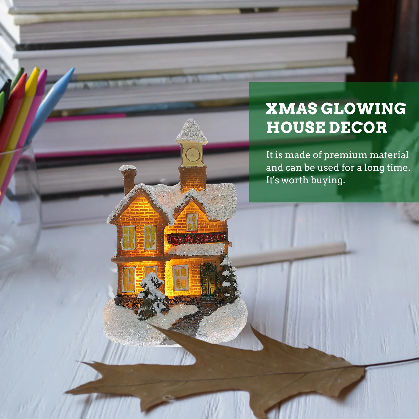 

Mini Christmas Resin House Outdoor Decor Craft Houses Artificial Figurine Decorations