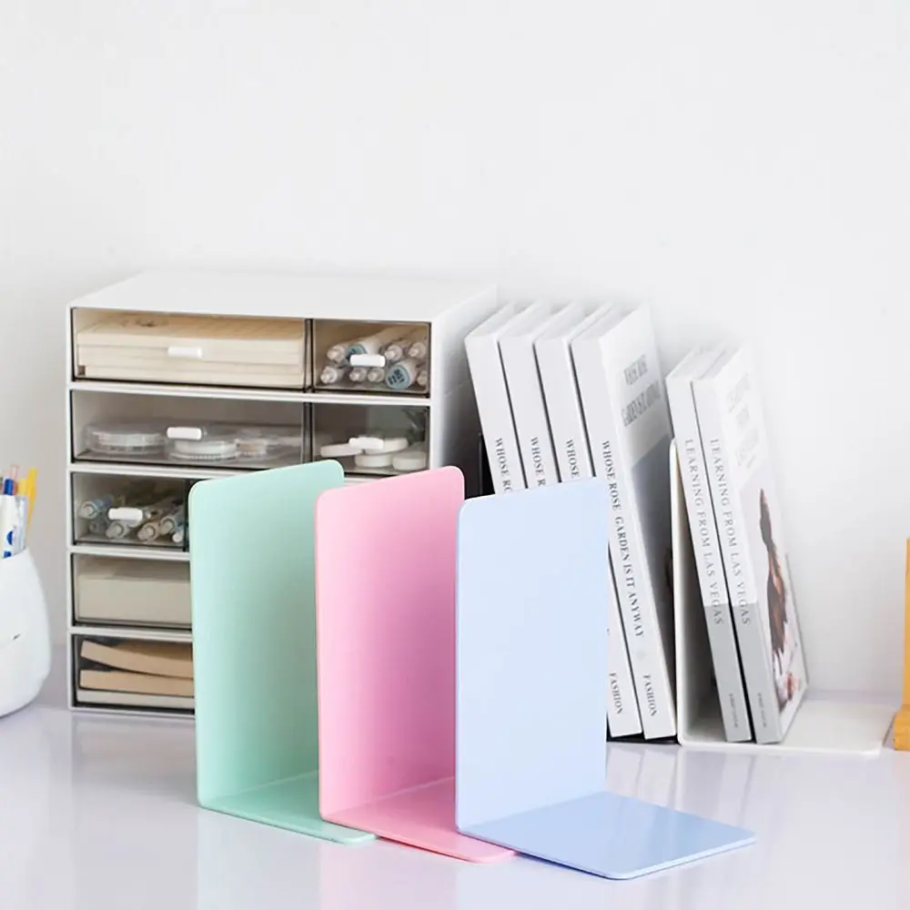 2PCS Simple L-shaped Bookends Thickened Capaciousness Bookshelf Book Stand Desktop