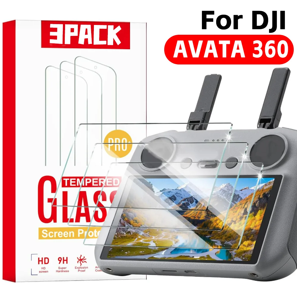 

1-3Pack Remote Control Screen Protectors for DJI AVATA 360 9H Tempered Glass for DJI AVATA 360 HD Anti-scratch Film Accessories