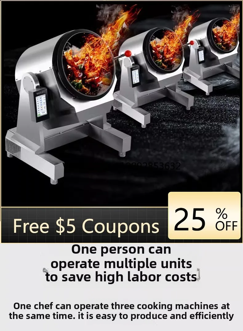 

BB commercial cooking machine automatic intelligent cooking robot takeaway roller fried noodles fried rice machine