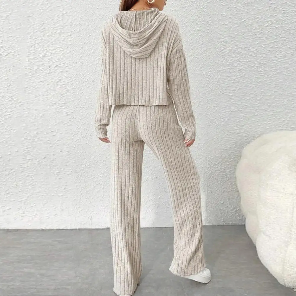 

Women's Sports 2025 Autumn/Winter New Two Piece Set Trendy Solid Color Hooded Slim Fit Casual Two Piece Set For Women Tracksuit