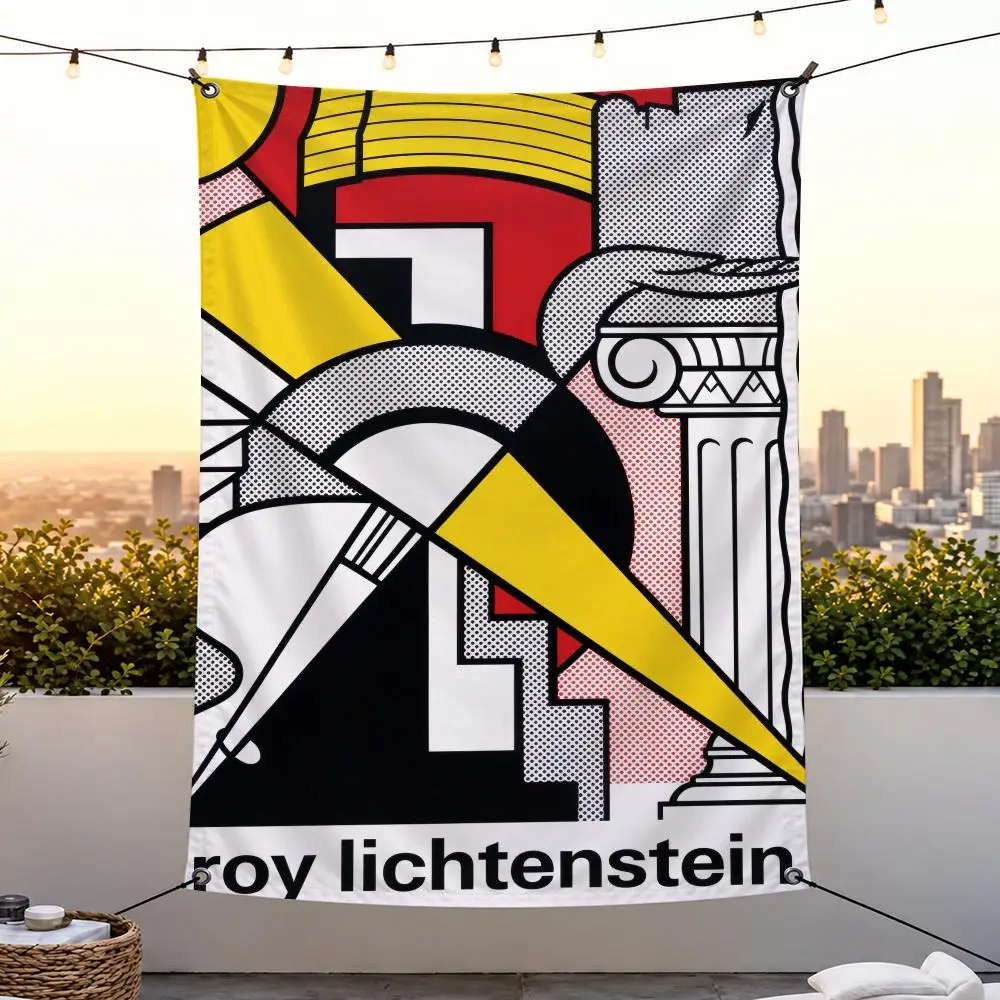 Artist R-Roy Lichtenstein Flags Vertical Wall Hanging for Bedroom Dorm Living Room Party Camping Gift Decoration