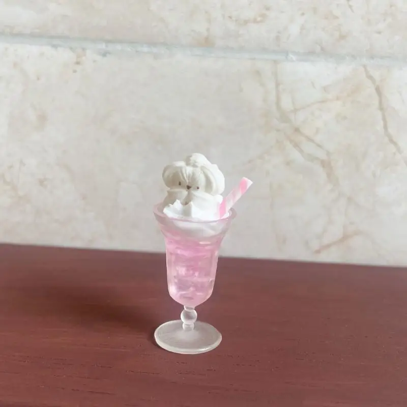 1 pezzo in miniatura casa delle bambole cibo rosa tazza di gelato modello di bevande giocattolo per accessori per bambole decorazione della casa delle bambole regalo per bambini