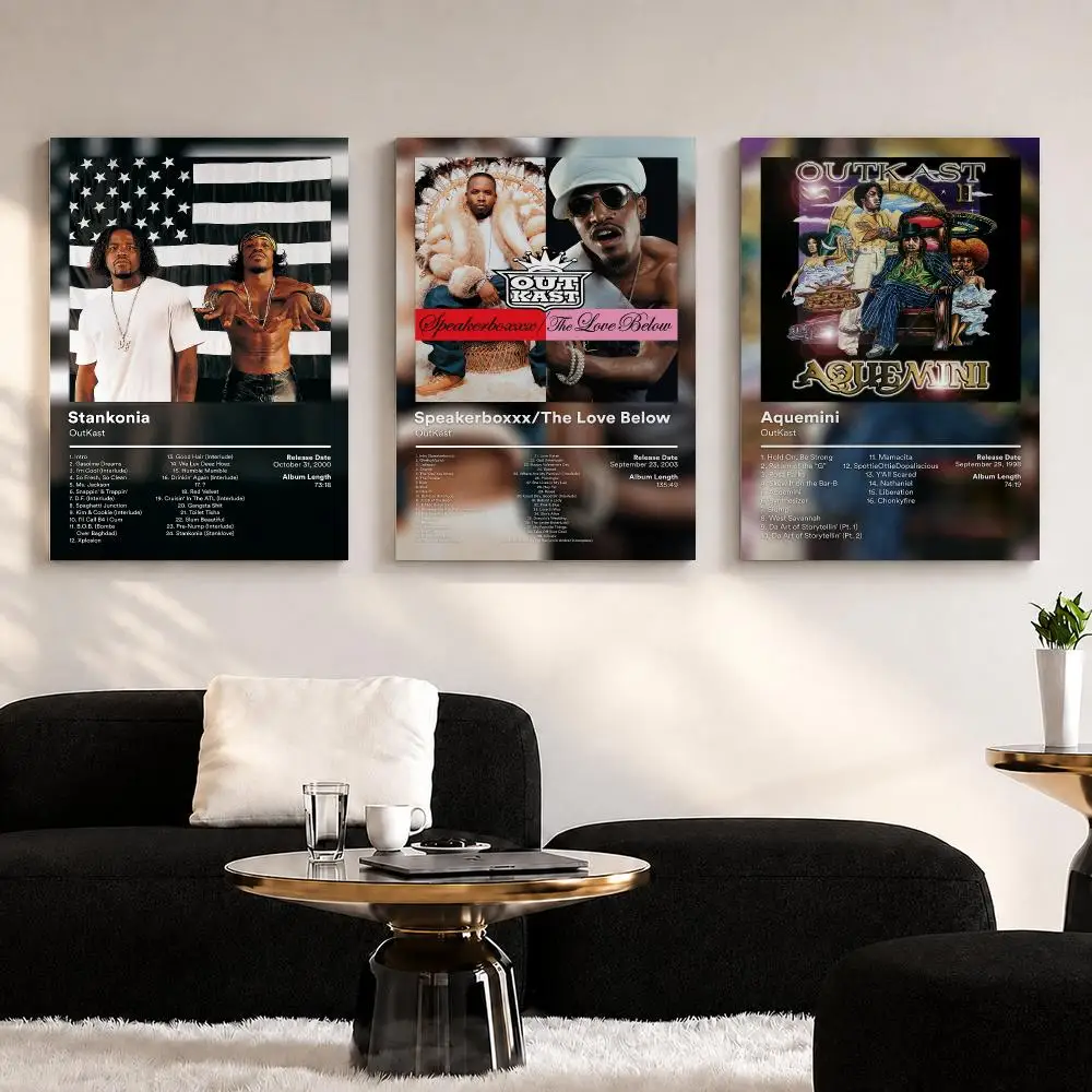 Rapper Album O-Outkast Framed Wall Painting Ready to Hang Canvas Wall Art Poster for Bedroom Living Room Home Decor Gift