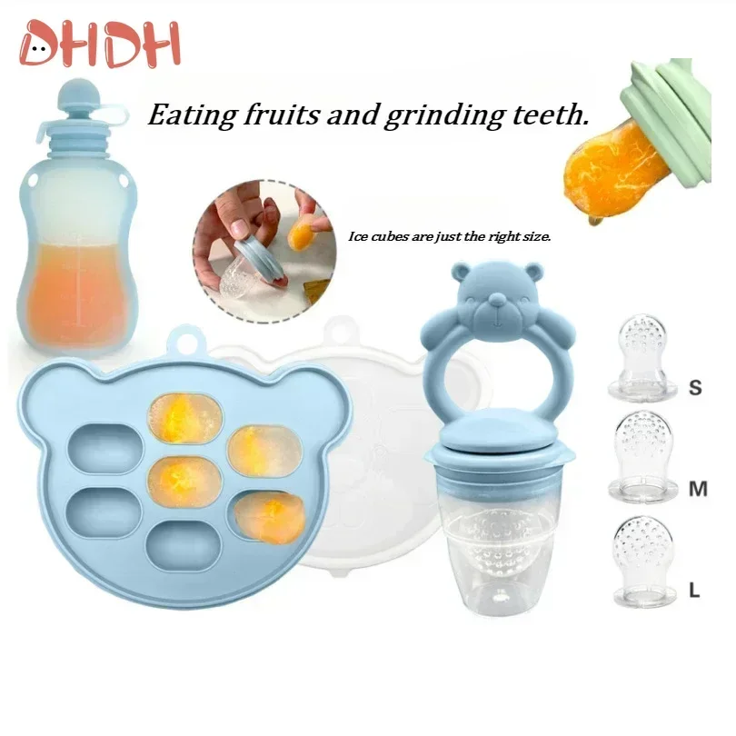 Aufbewahrungsbeutel für Babynahrung mit Eiswürfelformen, Bites Feeder, BPA-frei, auslaufsicher, Zubehör für die Säuglingsernährung in Lebensmittelqualität