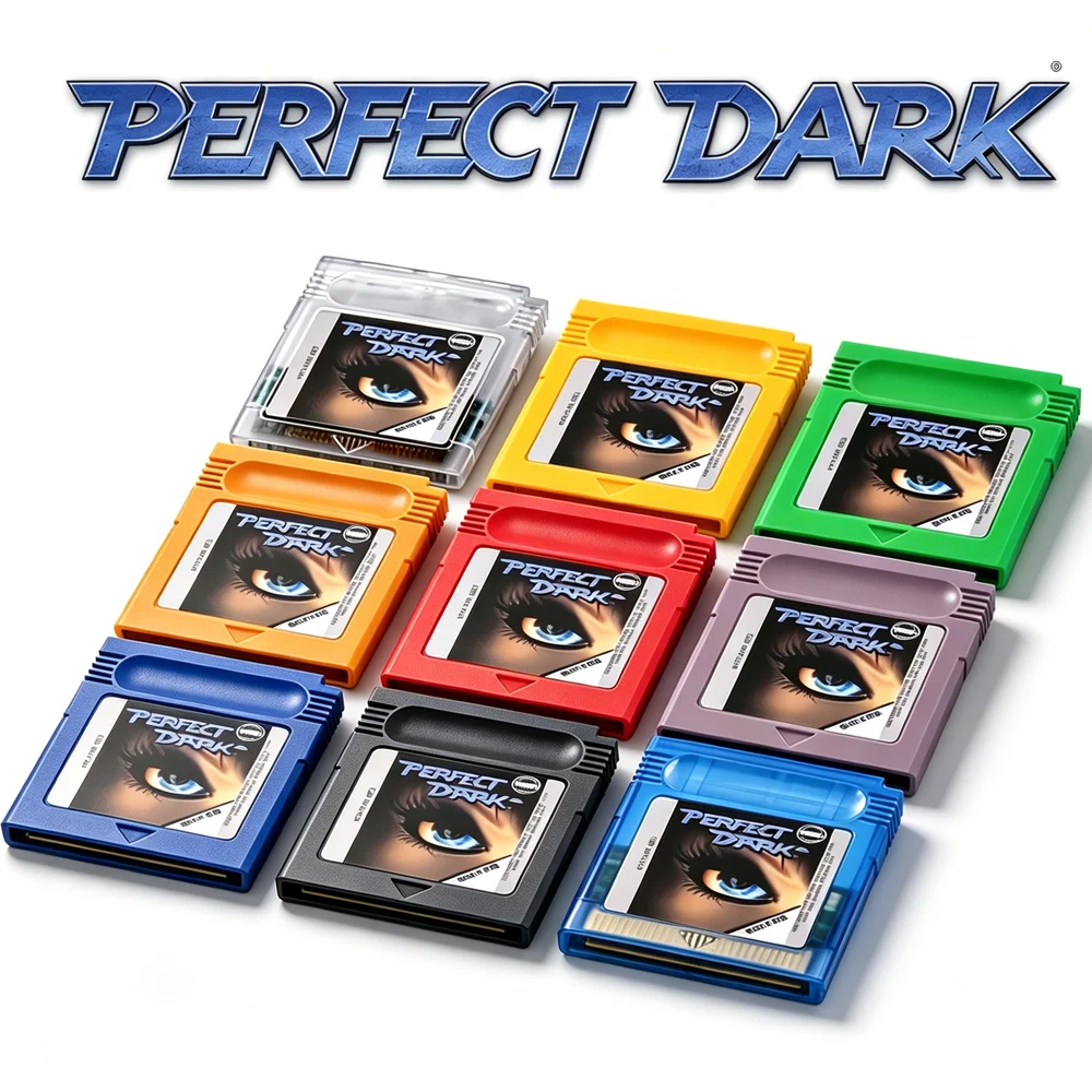 Perfect Dark GBC Game Cartridge Perfect Dark 9 Colors Shells with Battery Video Game Console Card Rewritable/USA Version
