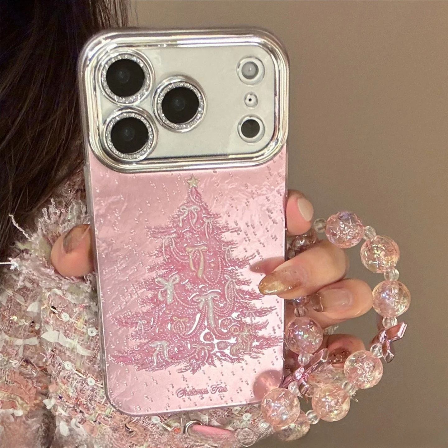capa-de-telefone-universal-sex-para-iphone-7promax-com-cristais-brilhantes-em-forma-de-Arvore-de-natal-rosa-capa-cle
