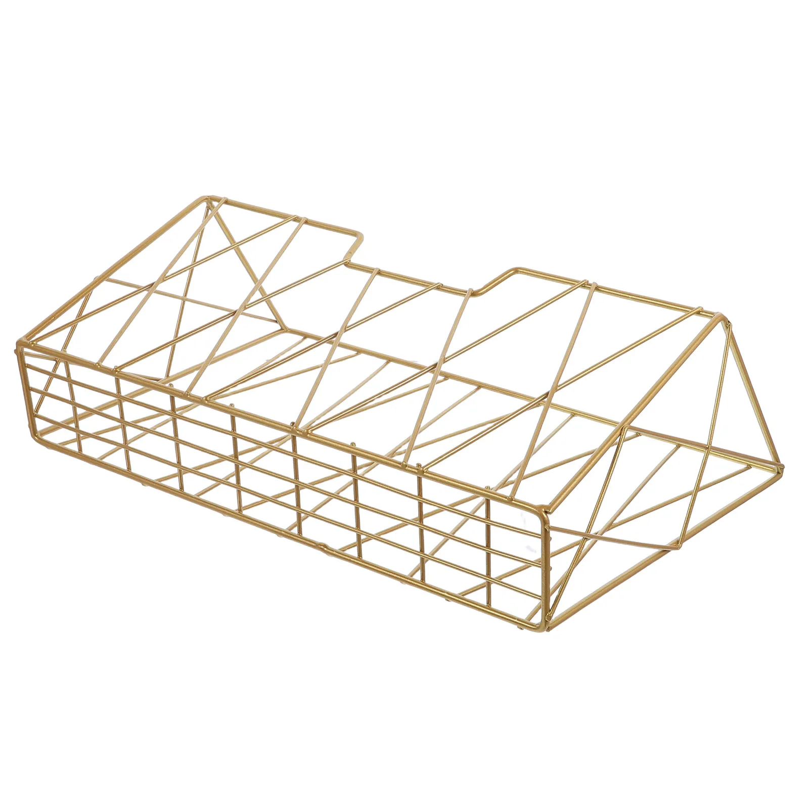 Gold Wall Mounted Magazine Rack Metal Hanging Organizer Decorative Holder for Office Home Storage Newspaper File Display