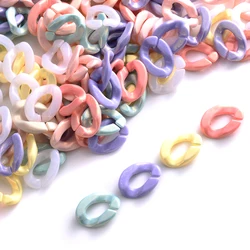 100pcs 11x16mm Shiny Acrylic Chain Beads Twister Oval Glitter Open Ring Beads For Jewelry Making DIY Bracelet Sunglasses Link