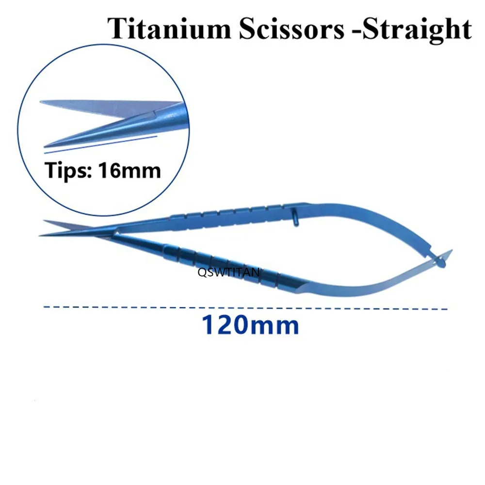 Titanium Micro scissors 12cm Round handle with slot Micro Needle Holder Ophthalmic Surgery scissors