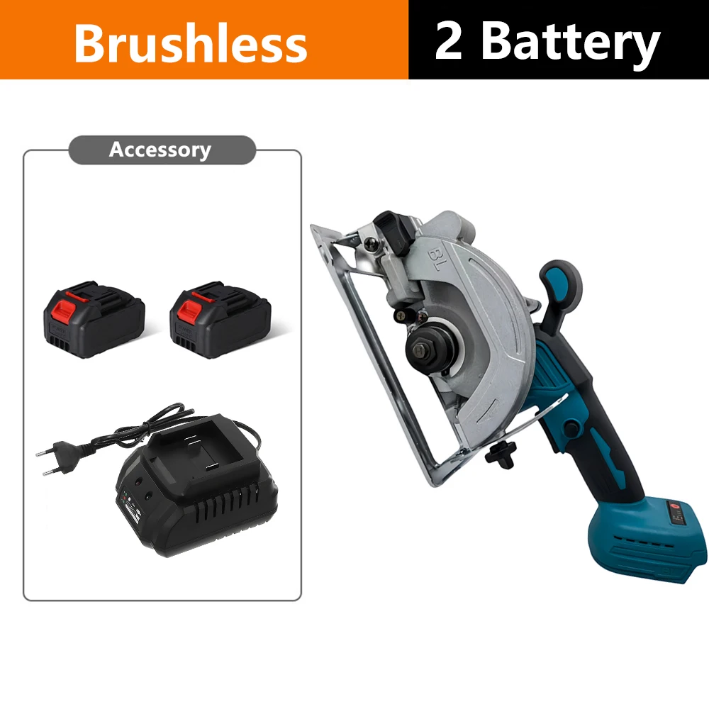 Borstelloze elektrische cirkelzagen 5 inch draadloos snijgereedschap Handheld houtbewerkingsgereedschap voor Makita 18V batterij