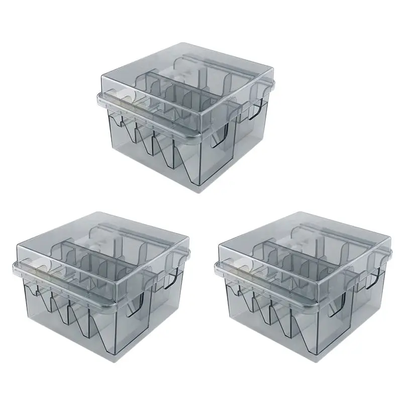 

【ESSENTIALS 】3X Grid Base Storage Box For 8Pcs Hair Clipper Trimmer Limit Comb Guide Comb Barber Tool For Wahl Guide Combs