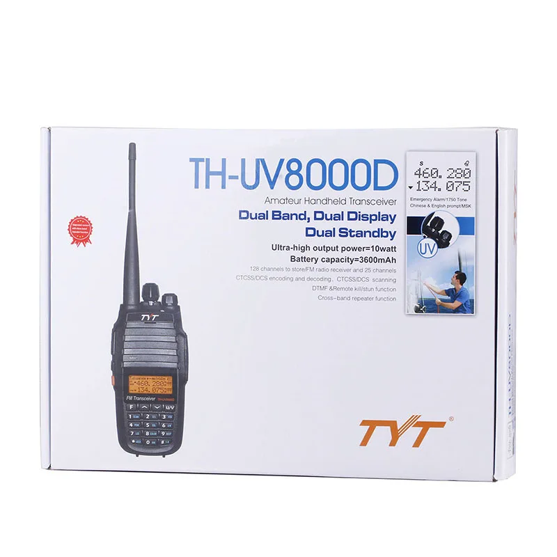 Imagem -06 - Tyt-handheld Dual Band Walkie Talkie Viagens Auto-condução Tyt Th-uv8000d 10w 3600mah 136174400520mhz