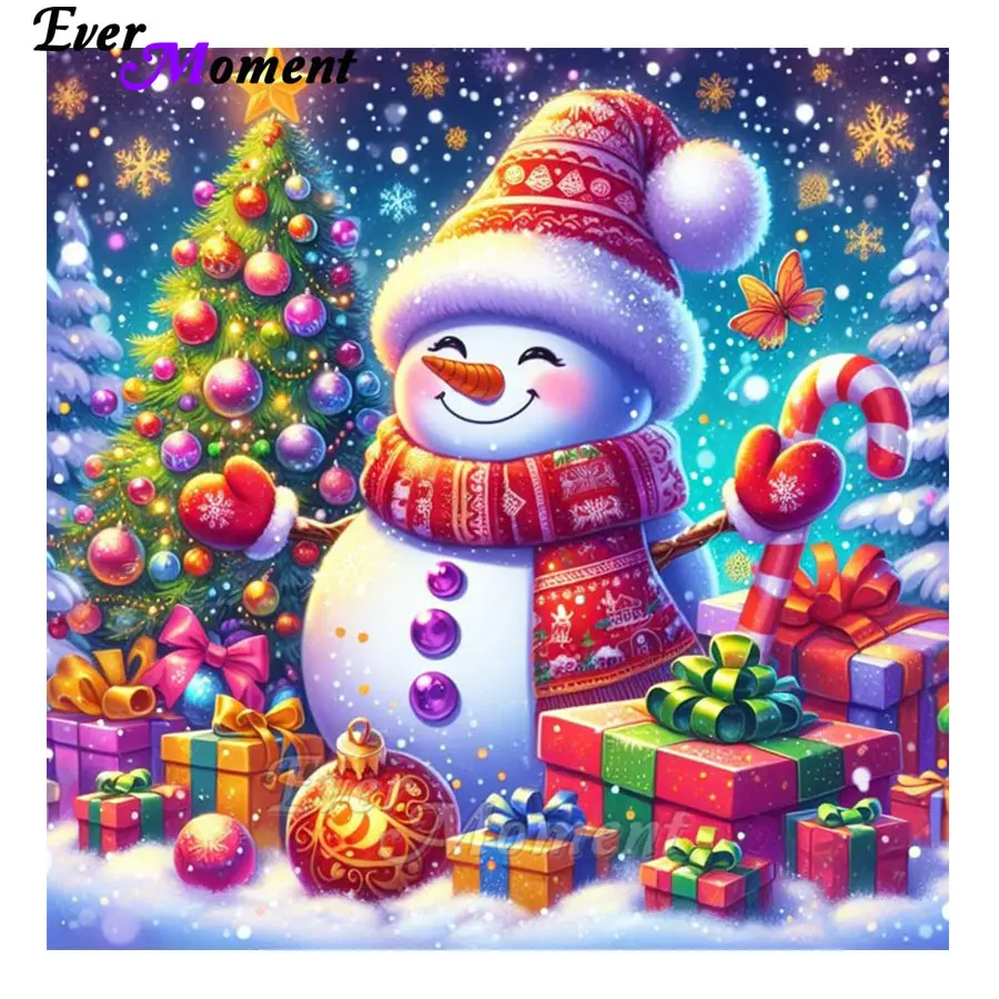 

Ever Moment Resin drills Christmas Celebration Diamond Painting Art Kit 5D DIY Snowman Diamond Mosaic Wall Decor Picture ASF3081