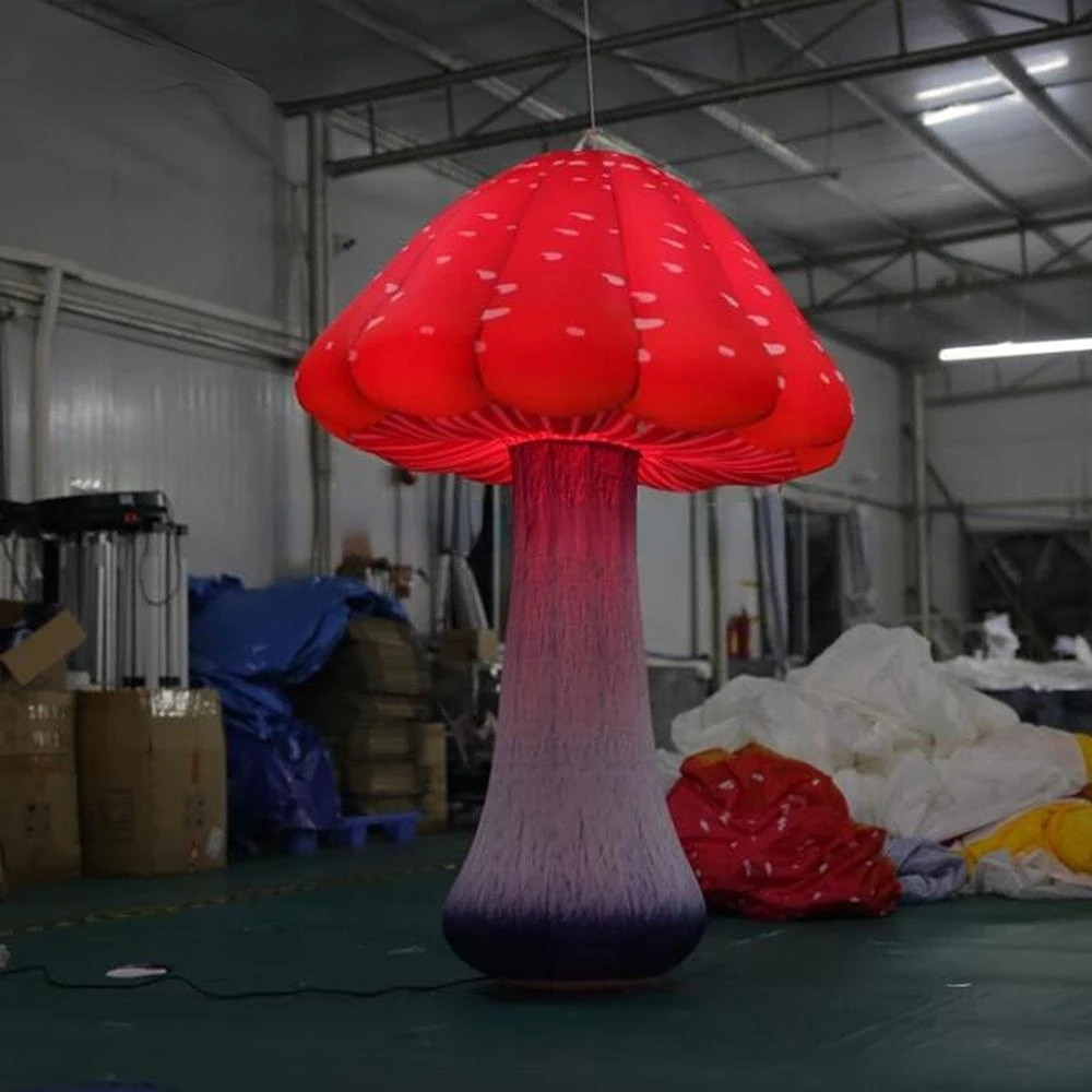 2/3/4/6m Height Party Supply Vivid Colorful Giant Inflatable Mushroom with Led Lights for Outdoor Festival Events