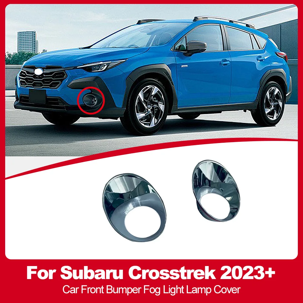 For Subaru Crosstrek 2023+ Front Bumper Fog Light Lamp Cover Silvering Sticker Accessories Trim