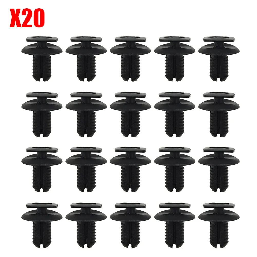 20 peças de Clipes Automotivos para Mercedes A 0009913940, com furo de 8mm e colarinho de 20mm, para Forro do Arco da Roda, Acabamento da Porta Trasei