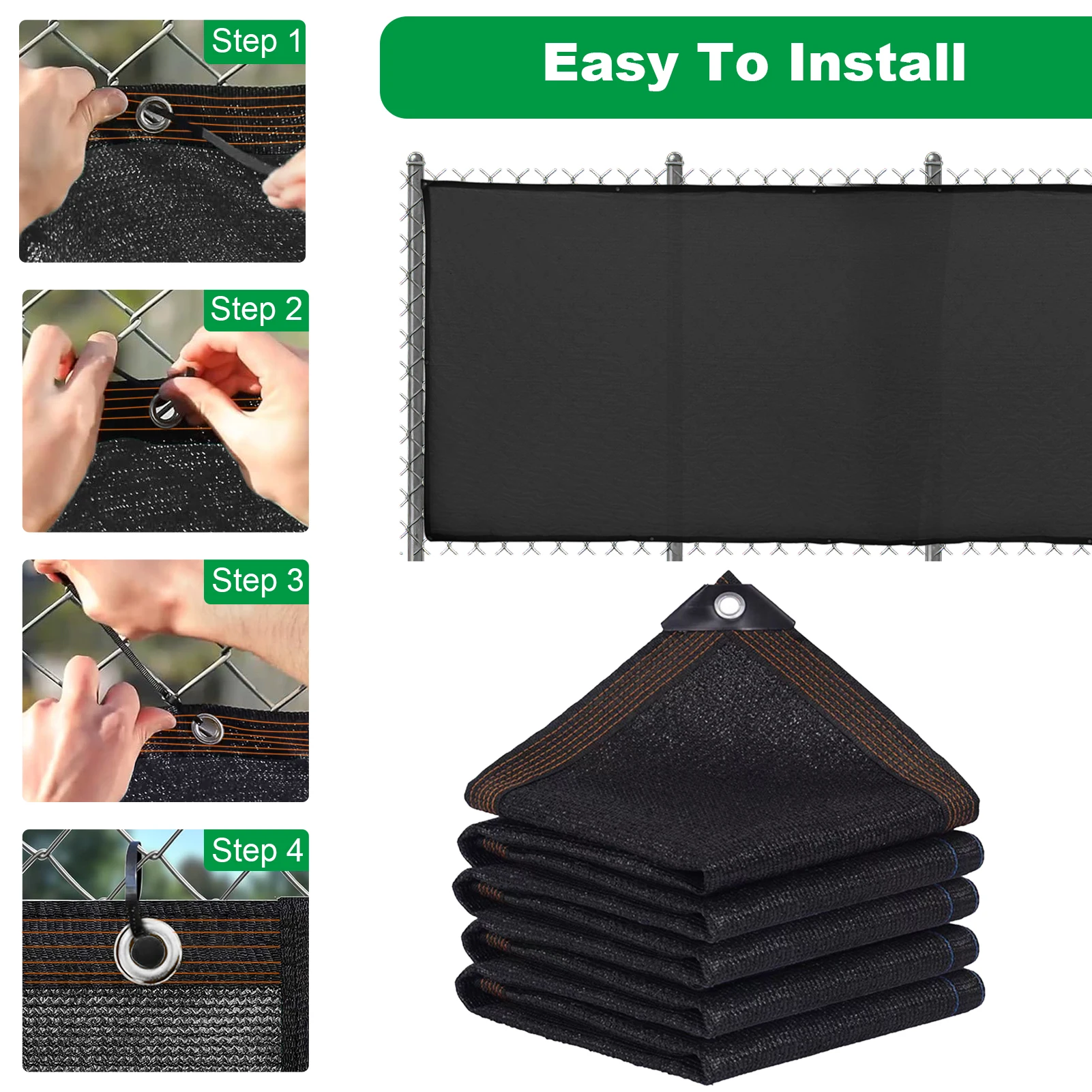 

Privacy Fence Screen, 95in Fence Cover Privacy Hedge, Artificial Shade Cover Panels Privacy Protection (Black, 8Pcs)