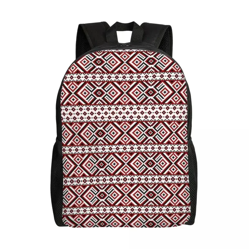 Ukraine Ukrainian Embroidery Red Black Backpacks School College Student Bookbag Fits 15 Inch Laptop Bohemian Geometric Bags