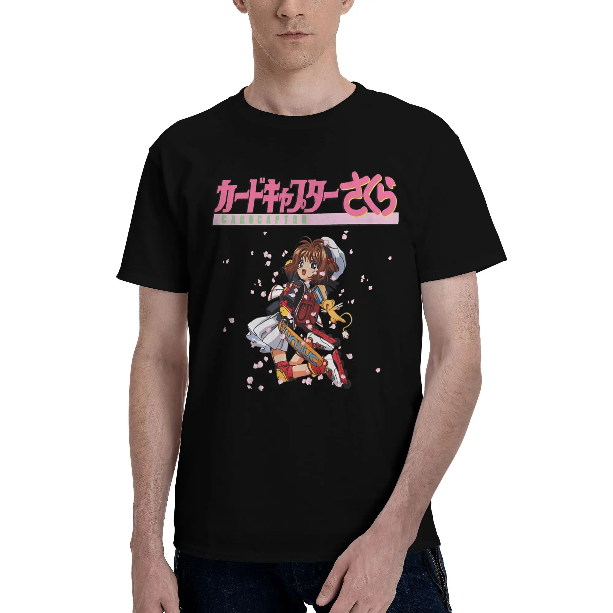 Roller Skates Funny 100% Cotton T-Shirt Bandai Cardcaptor Sakura Tops Tees For Men
