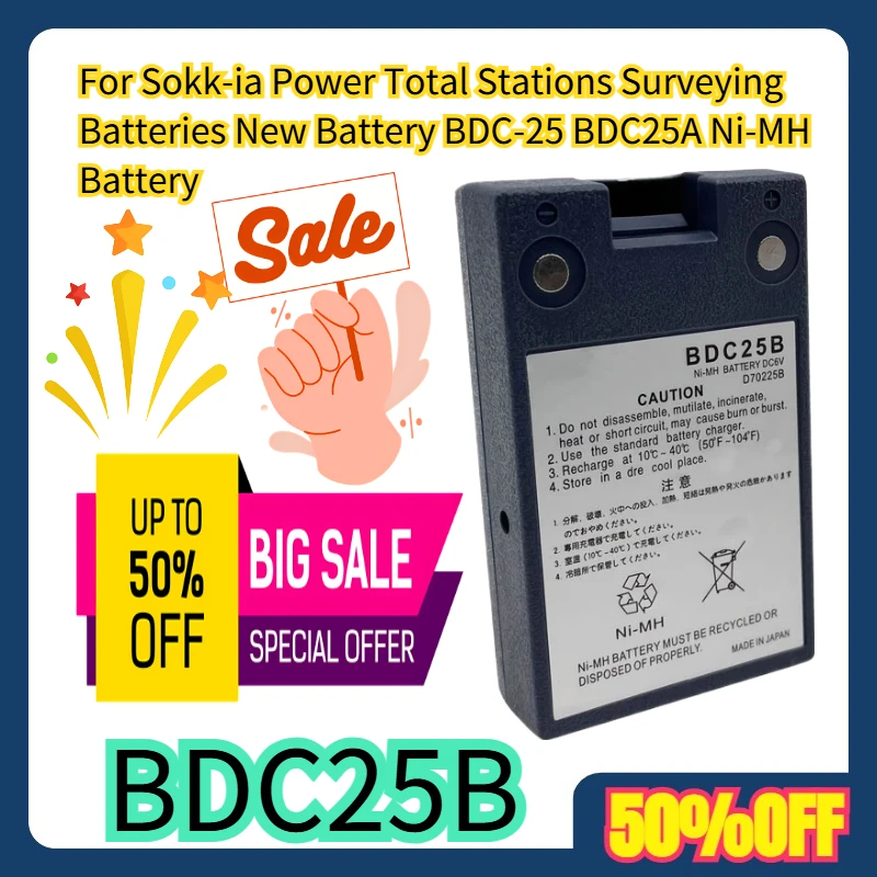 

For Sokk-ia Power Total Stations Surveying Batteries New Battery BDC25B BDC-25 BDC25A Ni-MH Battery