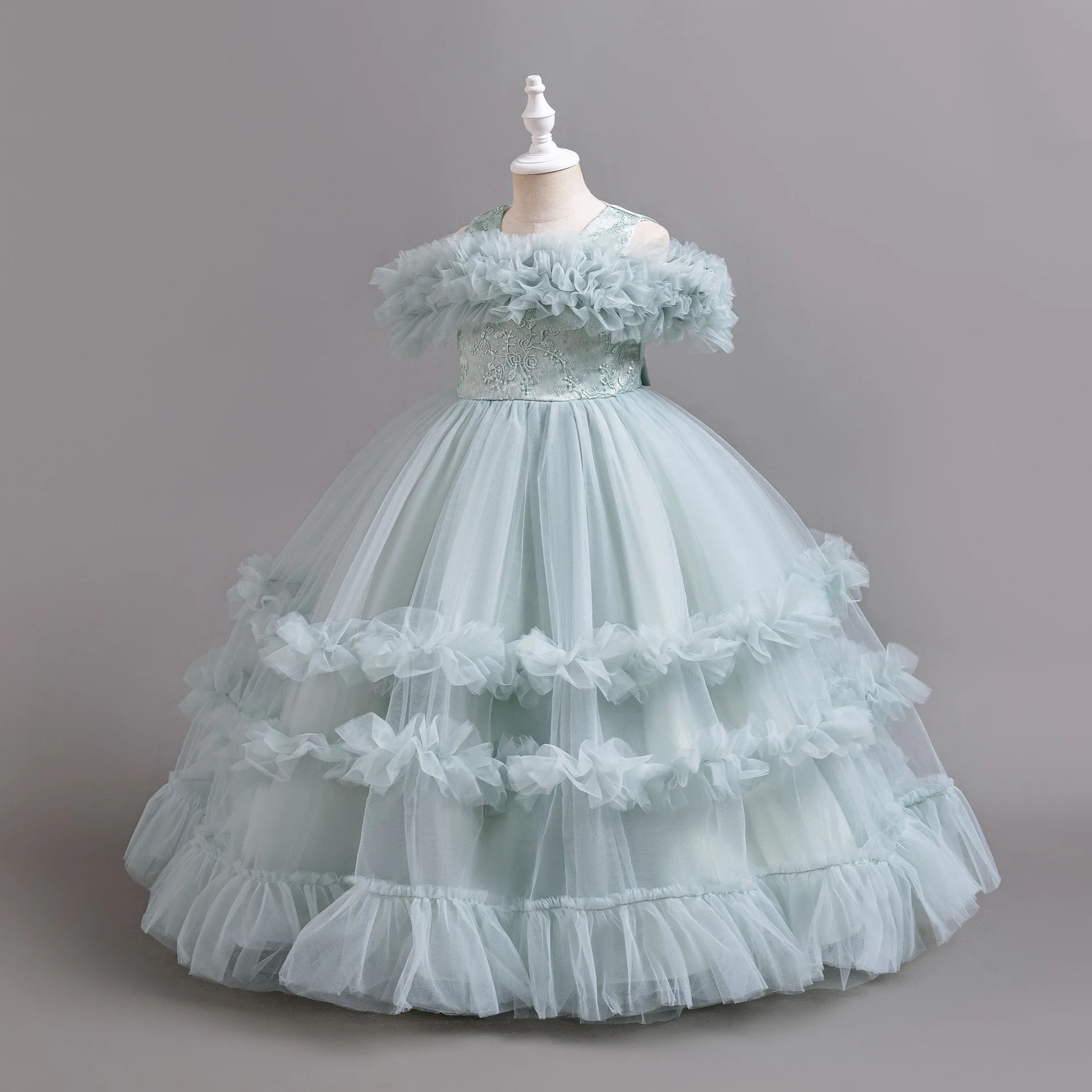 

Свадебная красная одежда от 3 до 12 лет, элегантное праздничное платье для молодых девушек, бальное платье-пачка, вечерние платья с цветочным узором для девочек