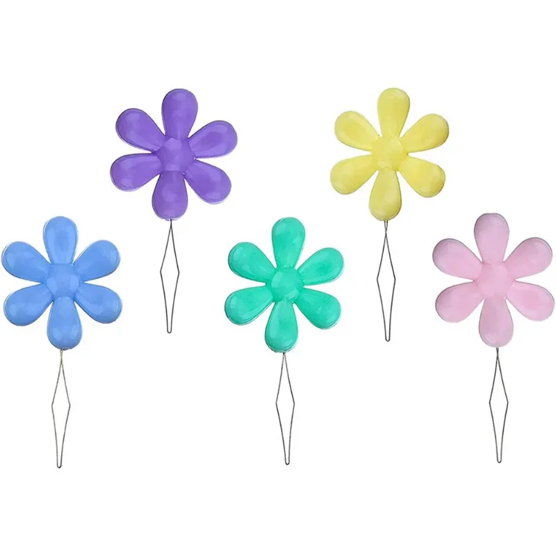 5-100 PCS Random Color Flower Head Needle Threader Elderly Easy Threader Needle Device For Hand Sewing Cross Stitch Sewing Tools