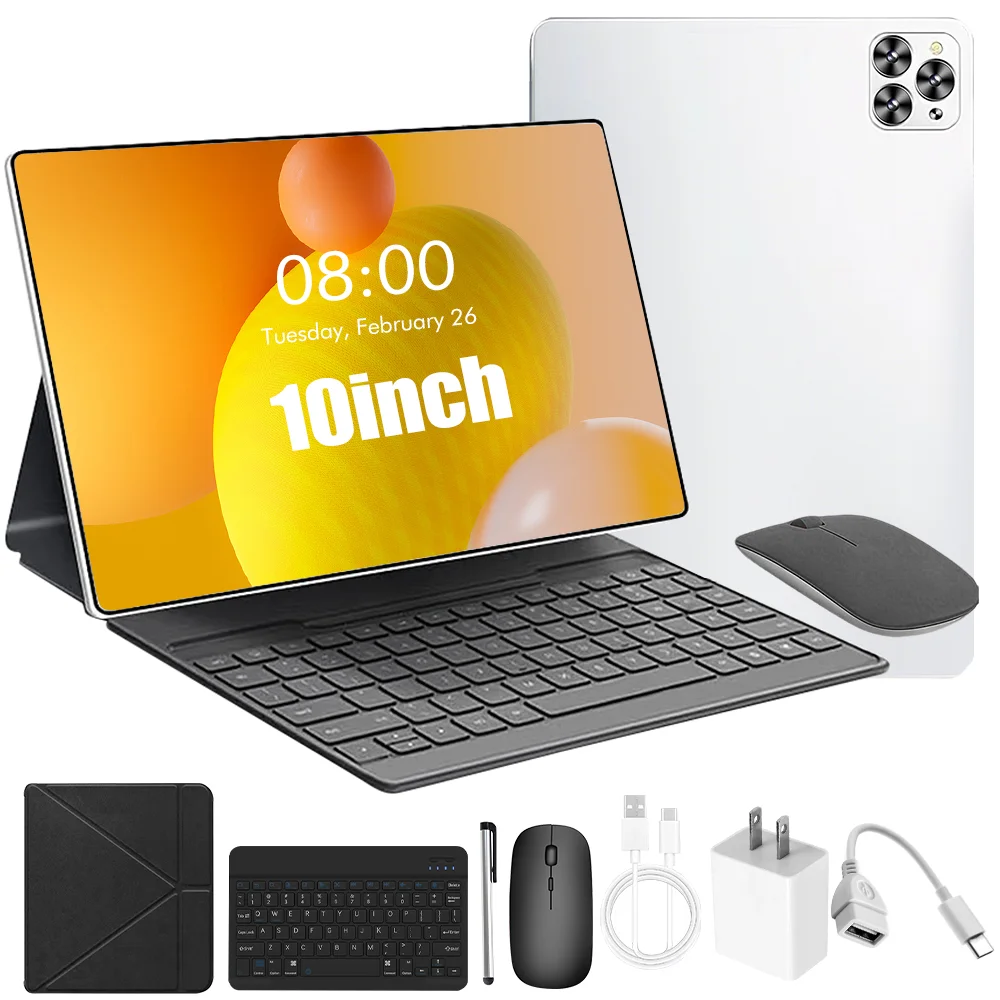 

2026 New Original 10 Inch Android Tablet PC 4K HD Display 5G WiFi GPS Bluetooth Dual SIM Card 5000mAh Long Battery Portable Tablet Device For Home Office Study Gaming Video Entertainment Daily Outdoor Use