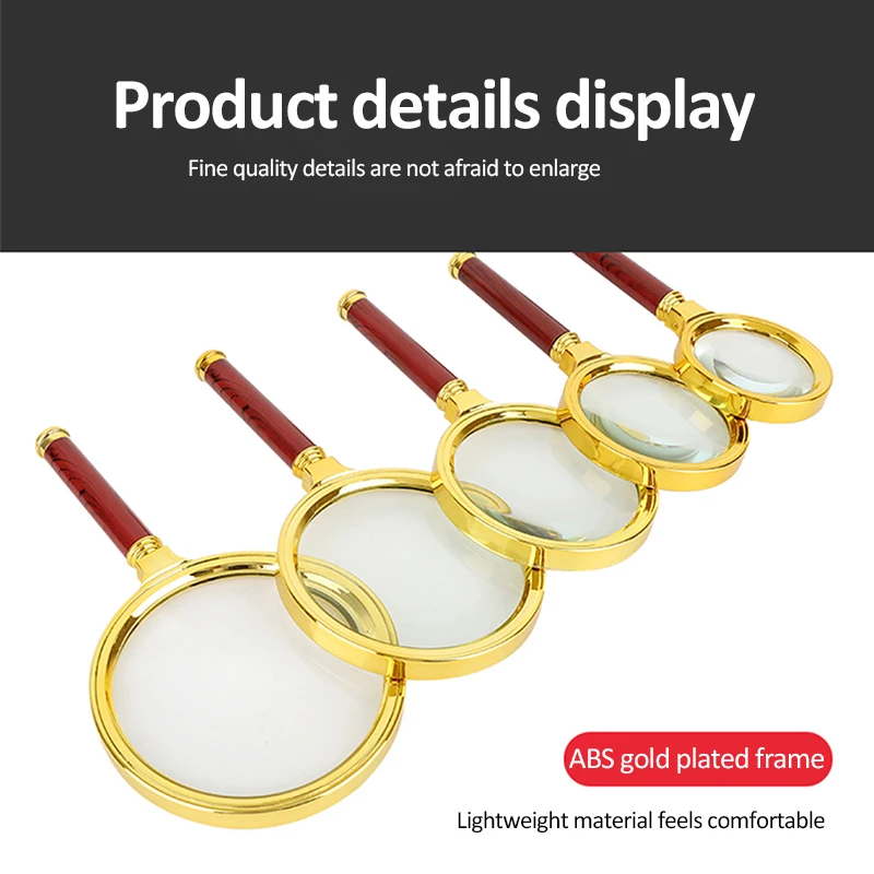 Ручное увеличительное стекло высокой четкости 60/70/80/90/100 мм, портативное увеличительное стекло для обучения, чтения и поиска неисправностей