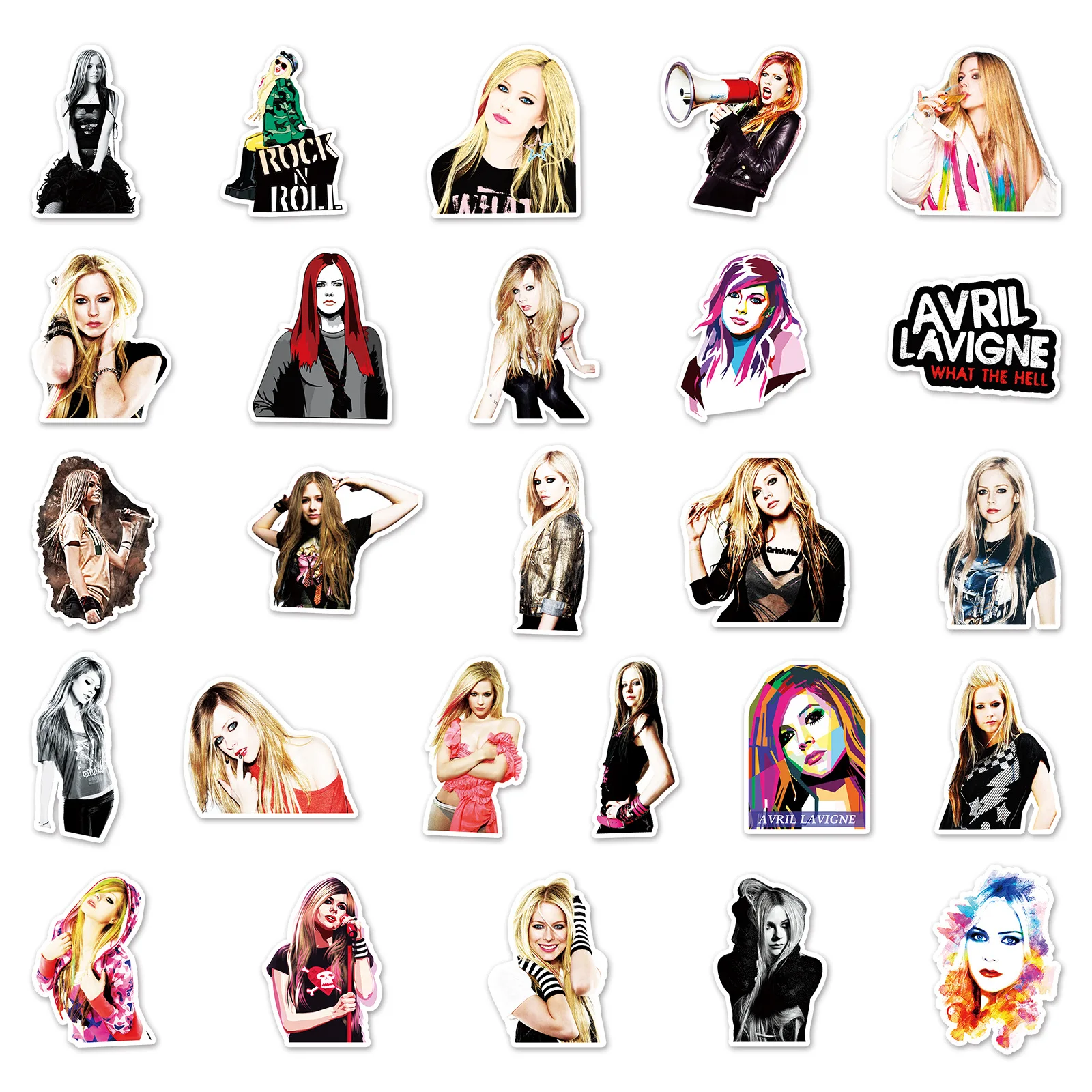 51PCS Singer Avril Lavigne Graffiti Stickers Decal Laptop Skateboard Bike Guitar Phone Car Cool Waterproof Sticker Kid Toy