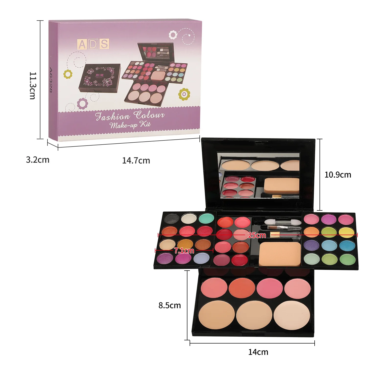 All in One Make Up Kit Full Set Gift Box Eyeshadow Palette Shimmer Lip Gloss Miss Makeup Kit Matte Eye Shadow Face Foundation