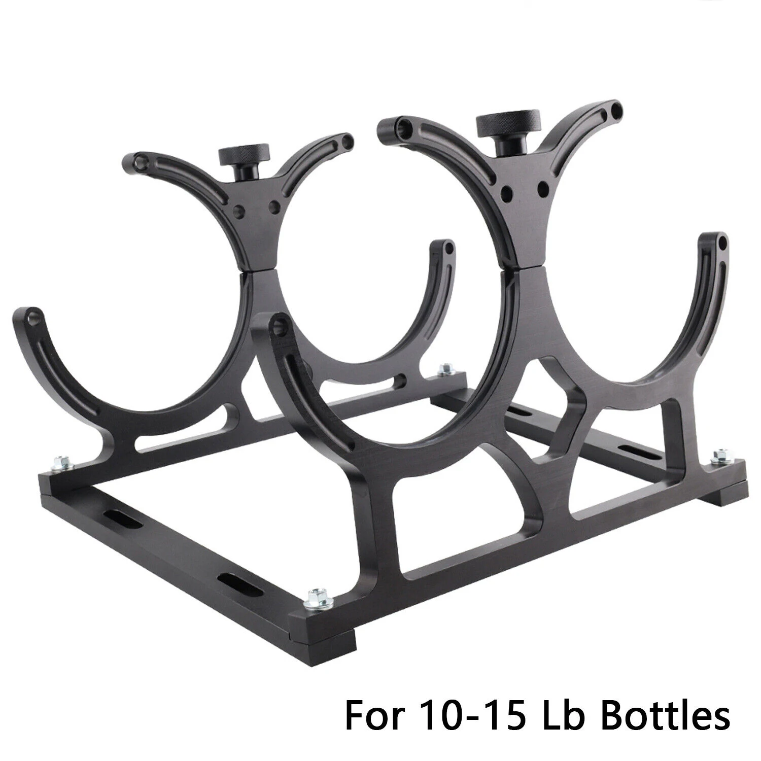 Kit de support de double bouteille nitreux noir de 7 pouces pour bouteilles de 15 lb en aluminium mis à jour