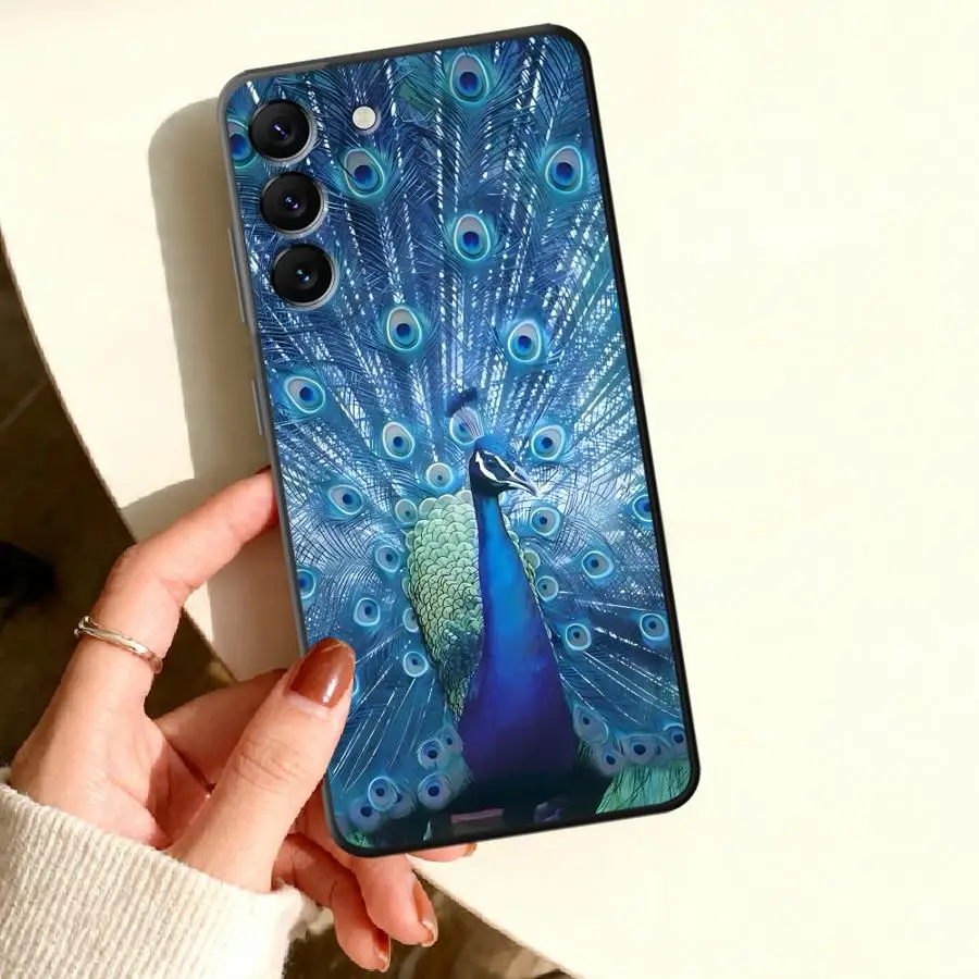 Blue Peacock Phone Cover Case for Samsung Galaxy A57 A27 A37 A16 A52 A55 A36 A17 A56 A26 A35 A24 A54 A533 A34 A25 A03 A15 A04
