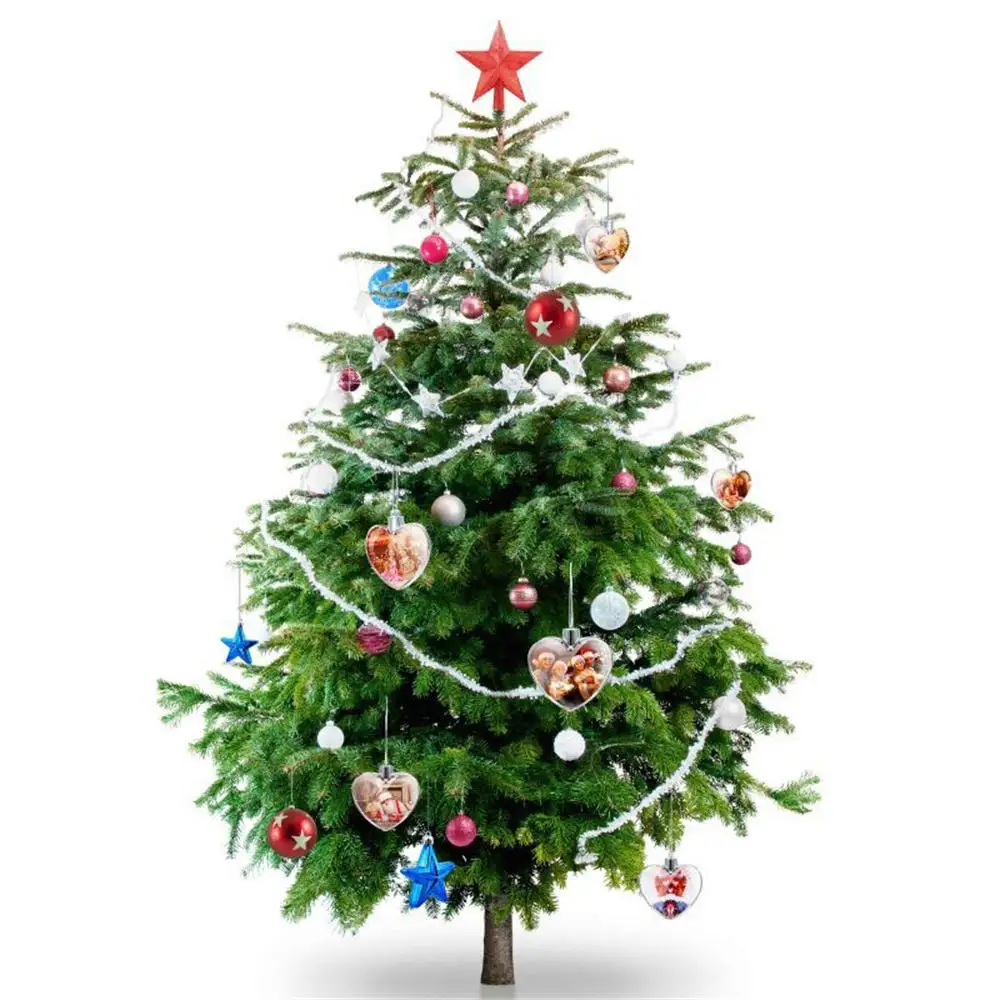 Christmas Transparent Photo Balls Bottles Plastic Five-star Ball Christmas Decorations DIY X-mas Tree Hanging Decor For Home