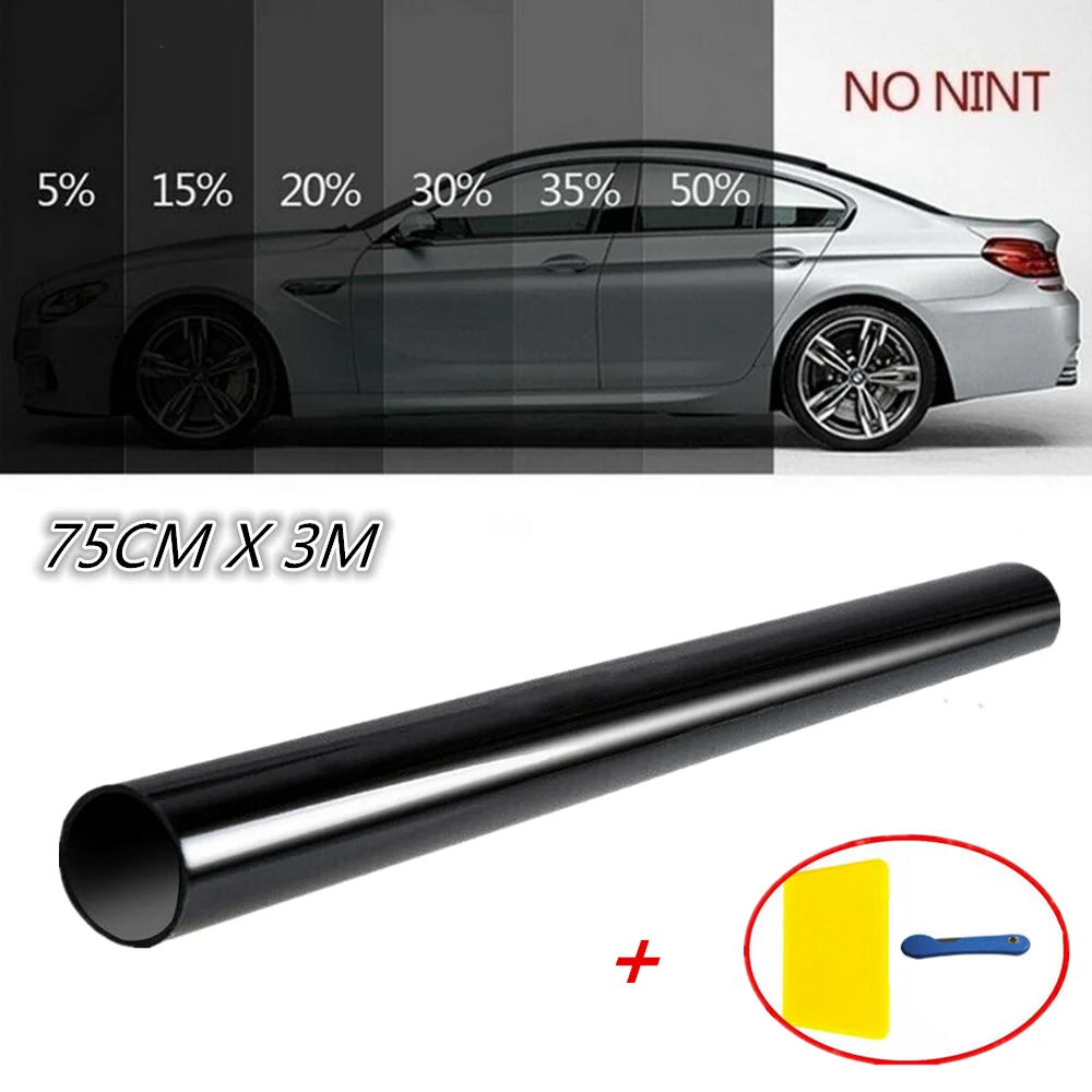 VLT Car Window Foils Film 75CM X 3M Home Glass Tint Tinting Film Summer Solar UV Protector Sun Blocking Universal