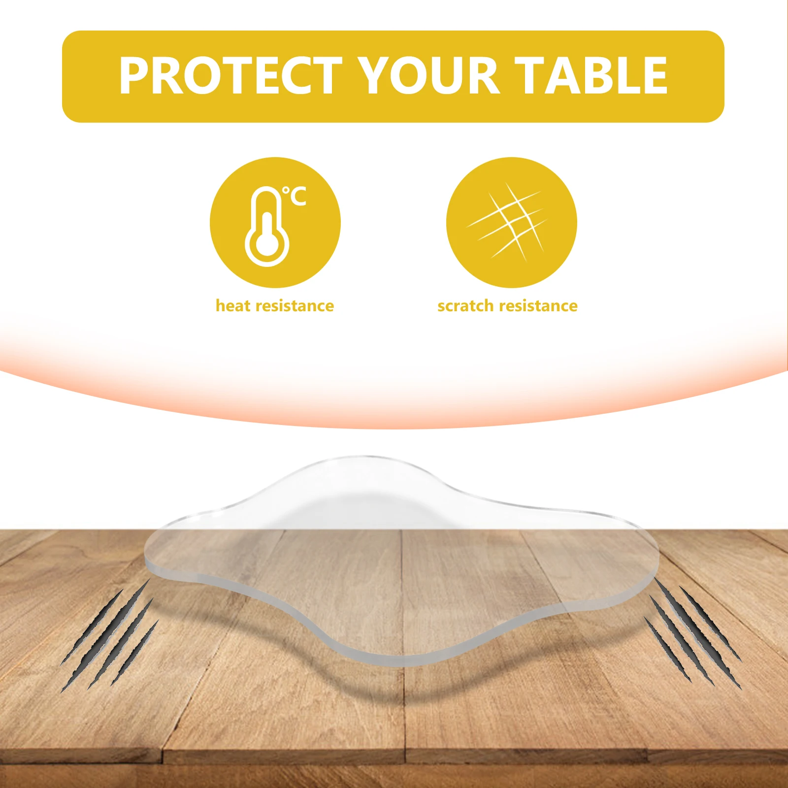 

Acrylic Cup Coaster Single Smooth Tabletop Drink Mat Anti Skid Desk Household Coffee Coasters Clear Modern Coaster For