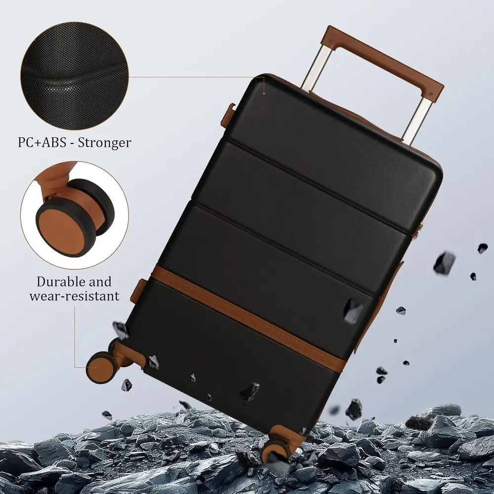 Conjunto de bagagem rígida de 2 peças com rodas, trava TSA, malas impermeáveis de 20/24 polegadas para viagens