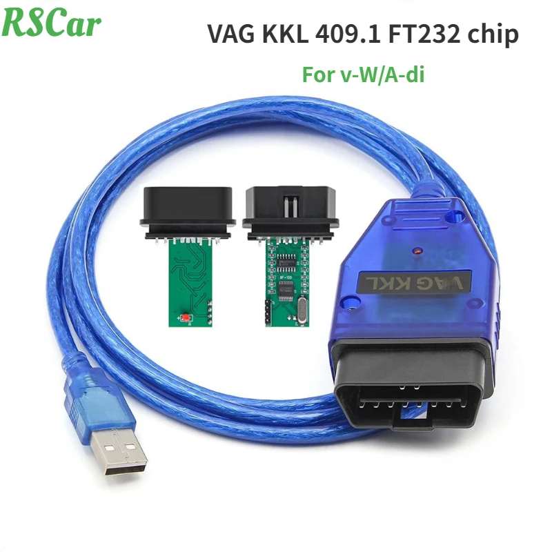 

forVAG KKL 409.1 with FT232RL OBD 2 OBD2 Car Diagnostic Vag Com Interface Cable 409 1 for VW/Audi/Skoda/Seat Auto Scanner Tool