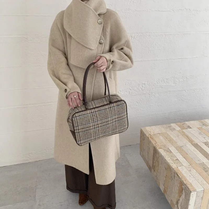 Wool Coat Women's Scarf Collar Removable 2026 Autumn and Winter Double-sided Woolen Coat Fashion Loose Wear Outerwear