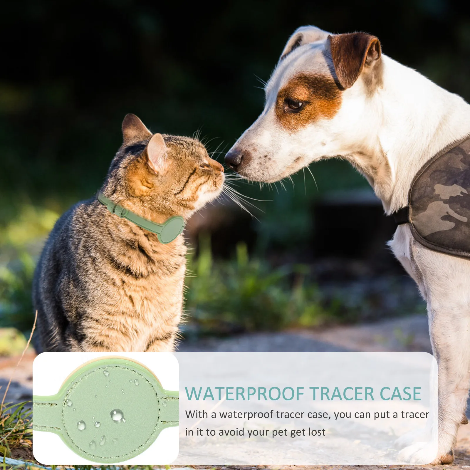 

Cat Tracer Collar Portable Adjustable Pet Safety Collar Lightweight PU Material Antilost Tracker Case Included