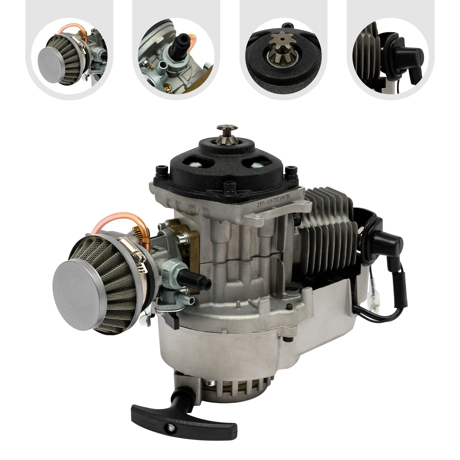 

49cc Two-Stroke Motor Engine, 3HP, 12500 RPM, Large 0.32gal Fuel Tank, Durable Build
