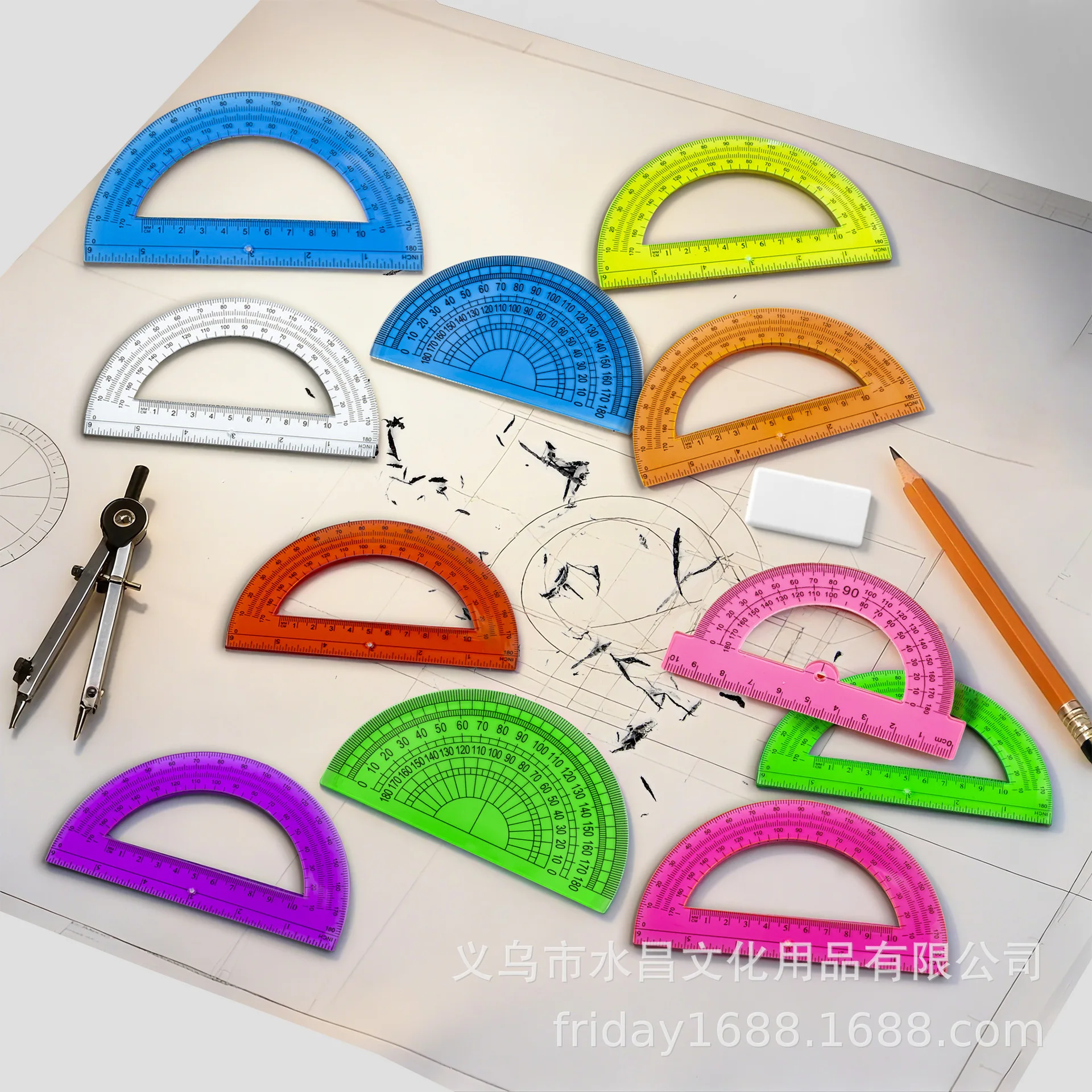 Clear Plastic, Hollow Protractor, Student Drawing Tool, Triangle Angle Measuring Tool Perfect for School and Office Supplies!