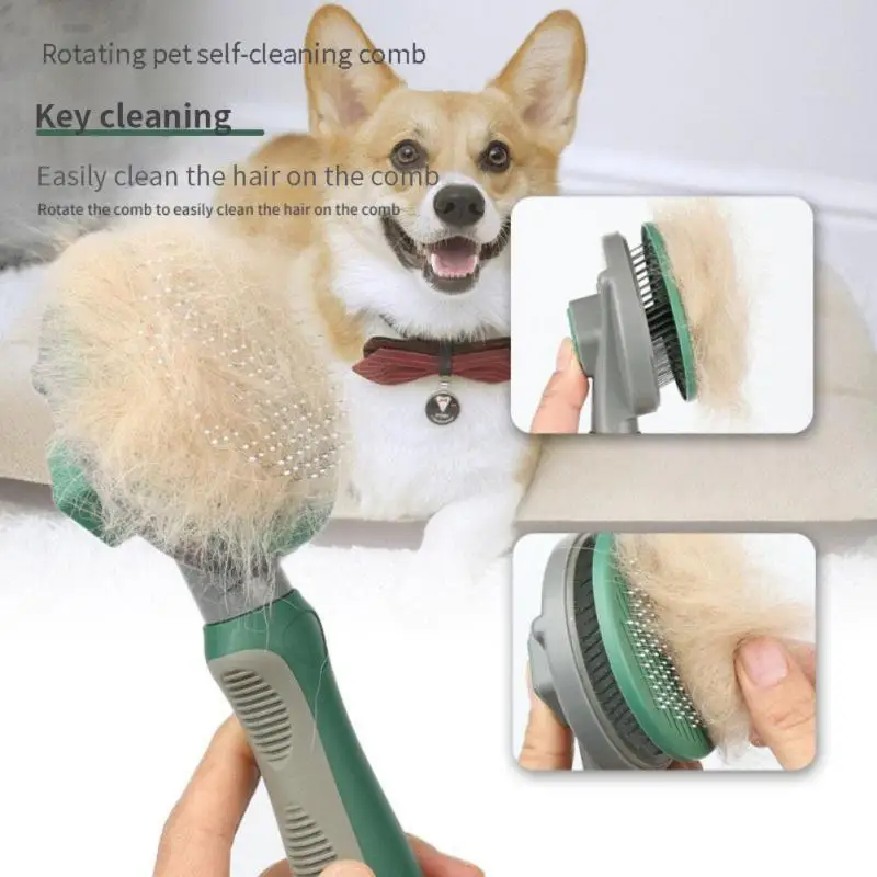 Pet Grooming Brush Hair Shedding Self Cleaning Pet Beauty Tools Dog Comb Massage High Quality Pet Supplies Pet Brush Cat Comb