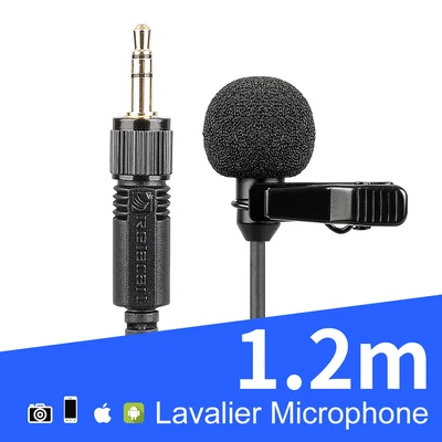 Relacart LM-P01 3.5mm 6M Clip-on Mini Lavalier Microphone Recording Condenser Interview Mic VS BY-M1 for Camera Smartphone